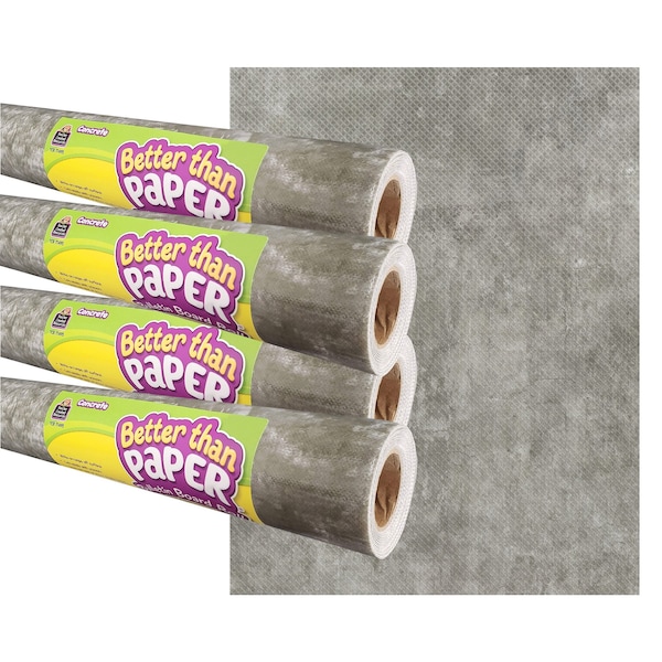 Teacher Created Resources Concrete Better Than Paper Bulletin Board Roll, 4ft. x 12ft., 4PK TCR32438 - main